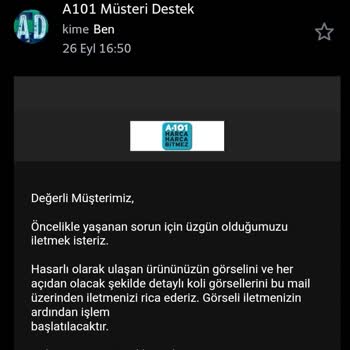 A101 İnternet Sitesi İade Sorunu