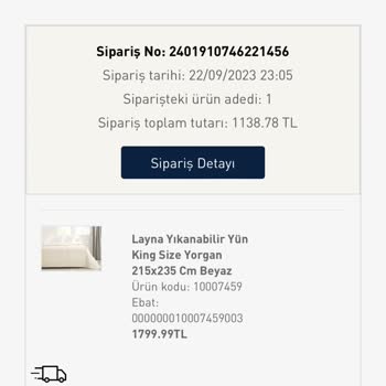 English Home Yanlış Ürün Gönderimi