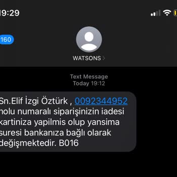 Watsons Sipariş İptal Olması