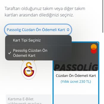 Passolig Kredi Kartı Seçemiyorum