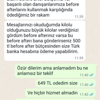 Diyetasistan Hiçbir Hizmet Almadığım Halde Para İademi Yapmadılar...
