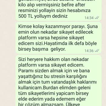 Diyetasistan Hiçbir Hizmet Almadığım Halde Para İademi Yapmadılar...
