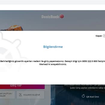 Denizbank İnternet Ve Mobil Bankacılık Hizmetlerinin Kullandırılmaması