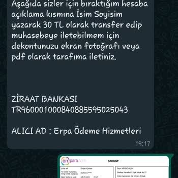 ErpaPay Gold Call Center, Erpa Ödeme Hizmetleri Sorumluluk Kabul Etmiyorum