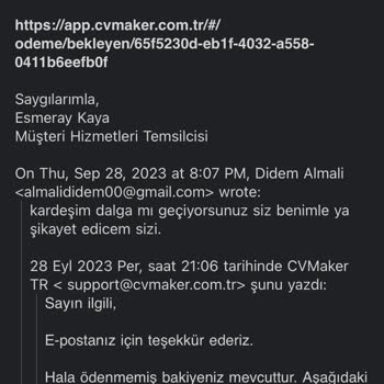 Cvmaker.com.tr Kartımdan Bilgim Dışında Para Çekildi