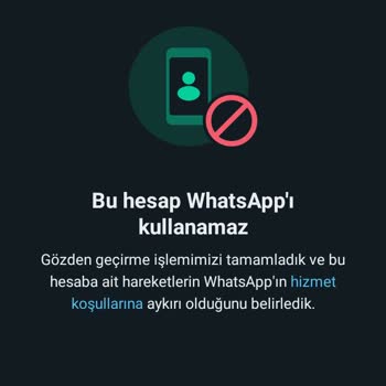 WhatsApp'ta Hesabım Kapatıldı