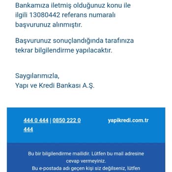 Yapı Kredi Bankası Kredi Borcumun Kredi Kartımdan 6 Aylık Bedelinin Tahsil Edilmiş Olması