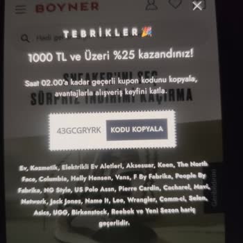 Boyner İndirim Kodu Hatası