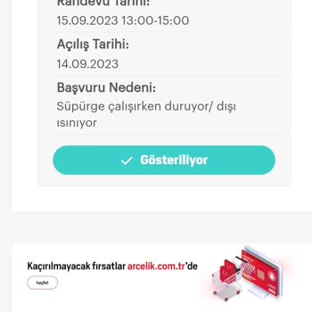 Arçelik Servisin İş Çözememesi