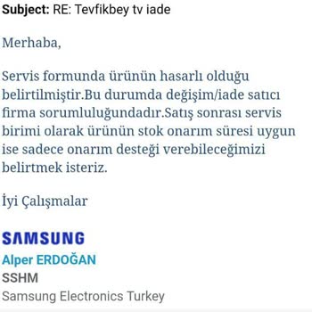 A101 TV Değişim İade Sorunu