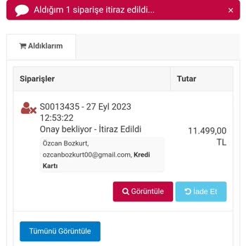Evium.com Dan Ücreti Ödenen Ürünü Alamamak Ve İadesinin Yapılmaması.