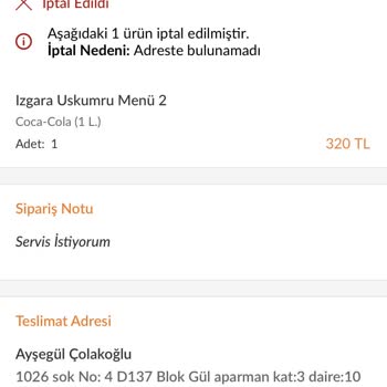 Trendyol Yemek Trendyol Ücret İadesi Hk