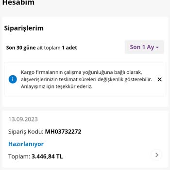 Morhipo Sipariş Ettiğim Ürünü Yollamadı