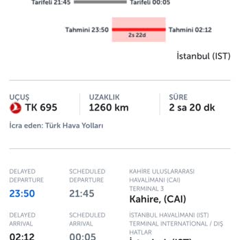 THY TK695 Kahire-İstanbul (Gate F03)