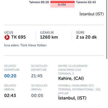 THY TK695 Kahire-İstanbul (Gate F03)