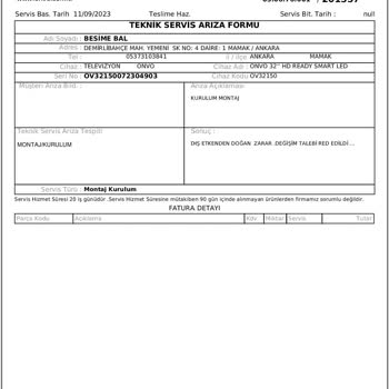 Onvo TV Kırık Çıkması