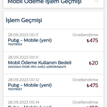 Türk Telekom PUBG Mobile®den İznim Ve Onayım Olmadan Yapılan Alışveriş