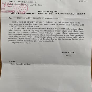 Media Markt Tüketici Hakem Heyeti Kararına Uymuyor