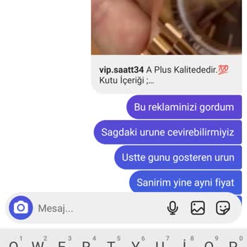 Vip.saatt34 (Instagram) Kasten Yanlış Ürün Gönderimi