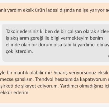 Trendyol Yemek Yine Müşterilerini İnsan Yerine Koymuyor
