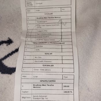 Popeyes Eksik Yemek Gönderilmesi Ve İade Miktarının Yetersiz Olması