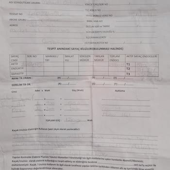 YEDAŞ Kaçak Kullanım Tutanağı