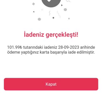 Yemeksepeti.com Paramı İade Etmedi