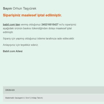 Babil.com Siparişi Alıp Sonra İptal Ediyor