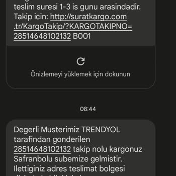 Sürat Kargo Safranbolu Şubesi Adrese Teslimi Yapmıyor