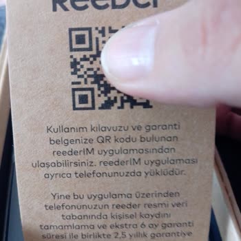 Reeder S 19 Max 6 Ay Garanti Uzatma QR Okutma Hatası