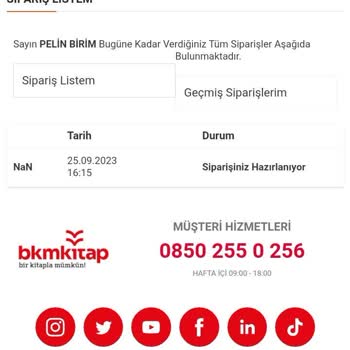 Bkmkitap 4GÜNDÜR Kargoya Verilmeyen Sipariş