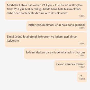Trendyol Ürün Gelmemesi Ve İptal Sağlanmaması