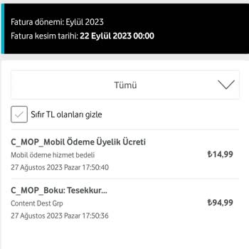 Vodafone Oyun Sitesi İzinsiz Para Kesintisi