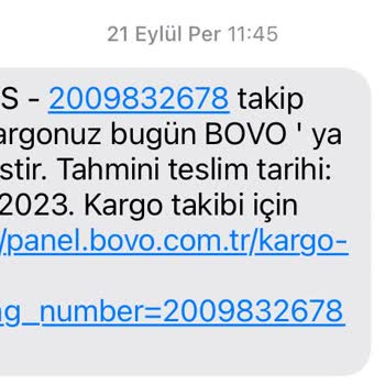 BOVO Ürünlerimin Elime Kargo Tarafından Ulaştırılamaması
