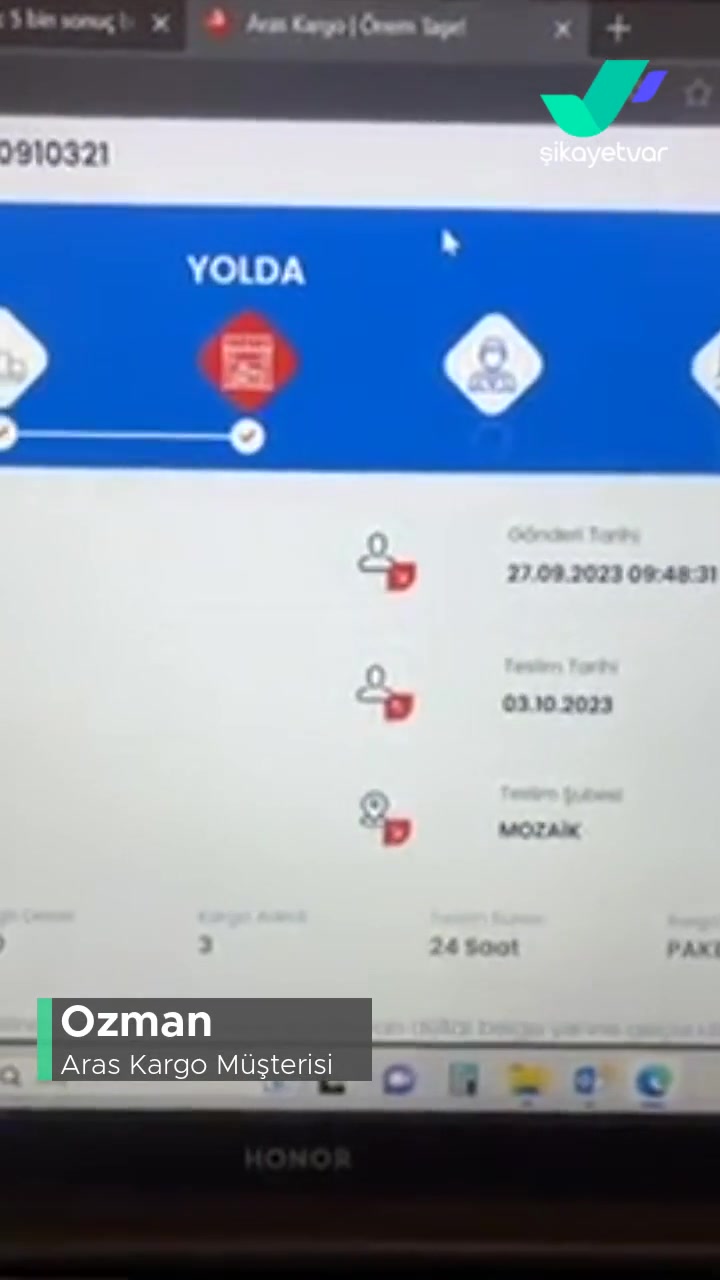 Aras Kargo Gecikmeli Teslimat Ve Bilgi Kirliliği! videonun kapak resmi