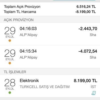 Garanti Bankası'ndan Bilgim Dışında Yapılan İşlem