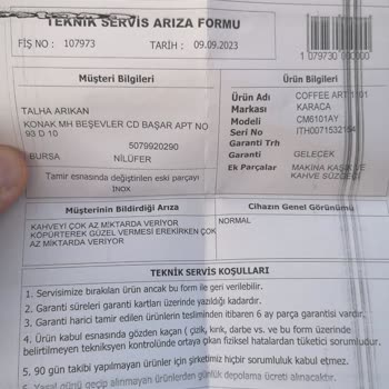 Karaca Kahve Makinesi Arıza