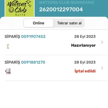 Watsons İndirim Sipariş İptali