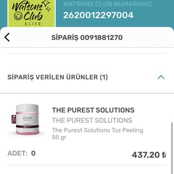 Watsons İndirim Sipariş İptali