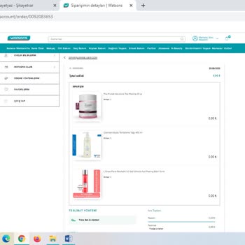 Watsons İndirimden Alınan Ürünleri Kendi Kendine İptal Ediyor.