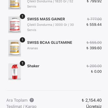 Swiss Nutrition Paket Hataları