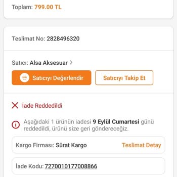 Sürat Kargo İade Ettiğim Kargo Parası Bana Yatmadı
