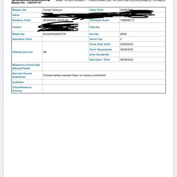 Samsung Telefon Hasarlı Ve Kusurlu Buzdolabı Teslimatı