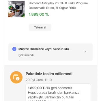 Homend İndirimden Aldığım Ürünü Yollaması Ve Sonra Fiyatı Arttırdı