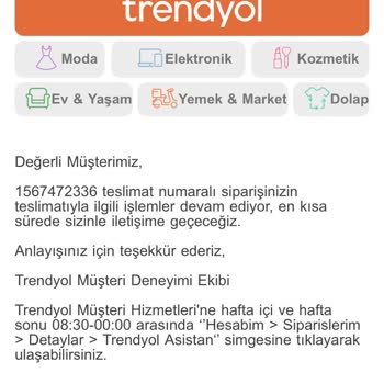 Trendyol Eksik Ürün Gönderdiler