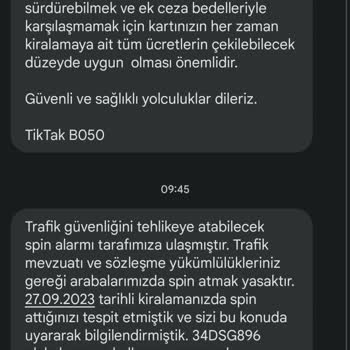 TikTak Kirala Freni Çalışmayan Bir Aracın Cezası