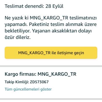 MNG Kargo Dağıtım Bölgeye Yapmıyor