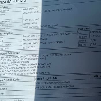 Hyundai Assan 2022 Model Araçla İlgili Servis Sorunları