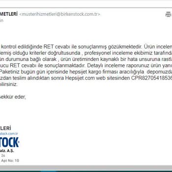Form Medikal Sağlık Birkenstock Tabanı Düşen Ayakkabı Değişimi Yapmadı!