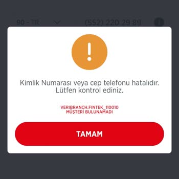 Ziraat Bankası Girdiğiniz Bilgiler Hatalıdır Uyarısı